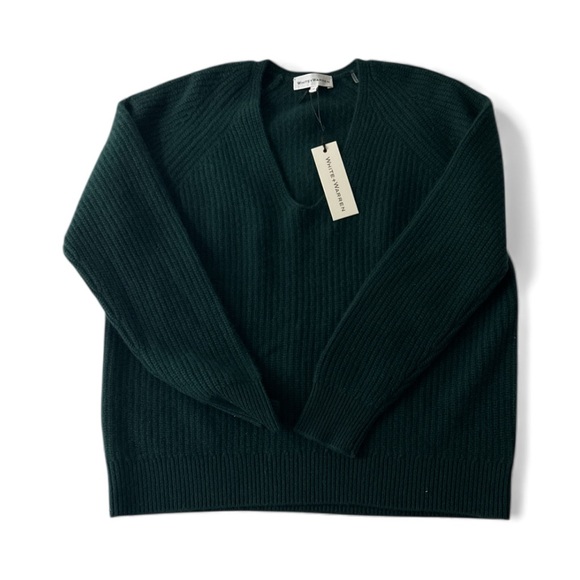 White + Warren Forest V-Neck Sweater